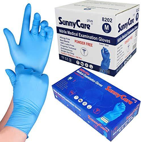 MED BLUE NITRILE GLOVE (8202 SunnyCare)