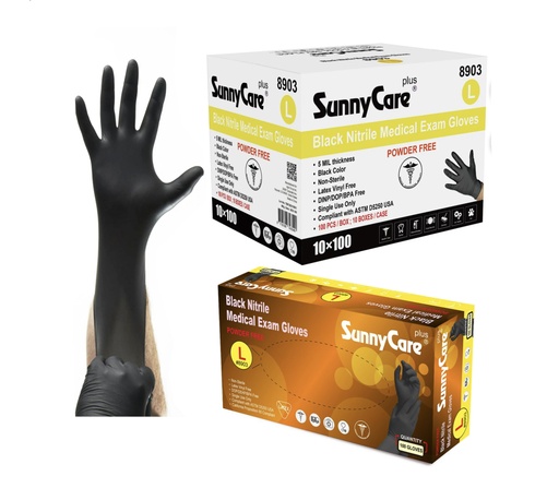 LG BLACK NITRILE GLOVE (8903 SunnyCare)