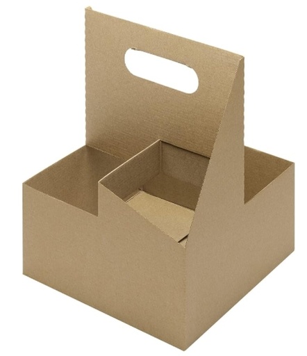 2-Cup Paperboard Drink Carrier w/ Handle for 10-32oz. (C5501K) (KARAT) 