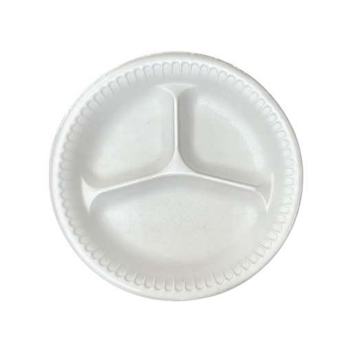 9" Foam Plate 3-Comp (PFR903F REYMA)